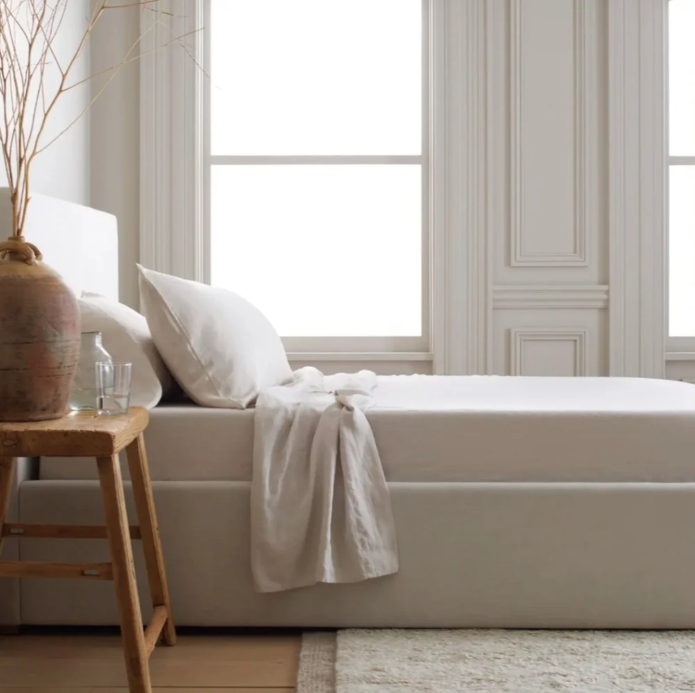 NWT! Quince 100% Linen Sand Sheets & 2 Pillowcases Set! Sz. Queen! (226)